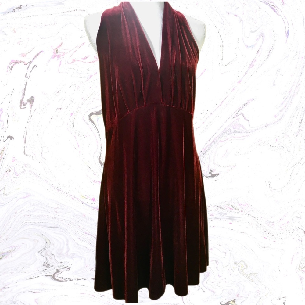 Plunge velour dress